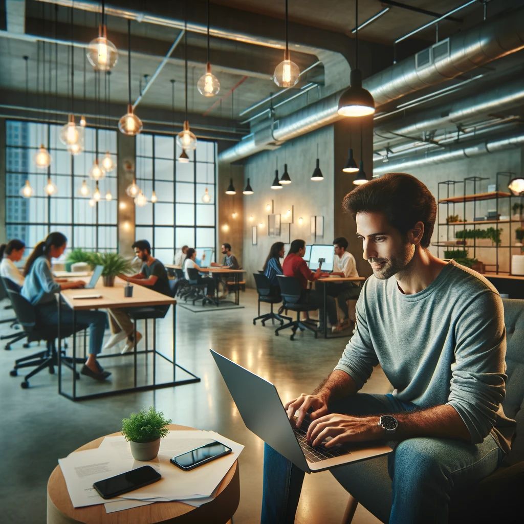 coworker in a coworking space